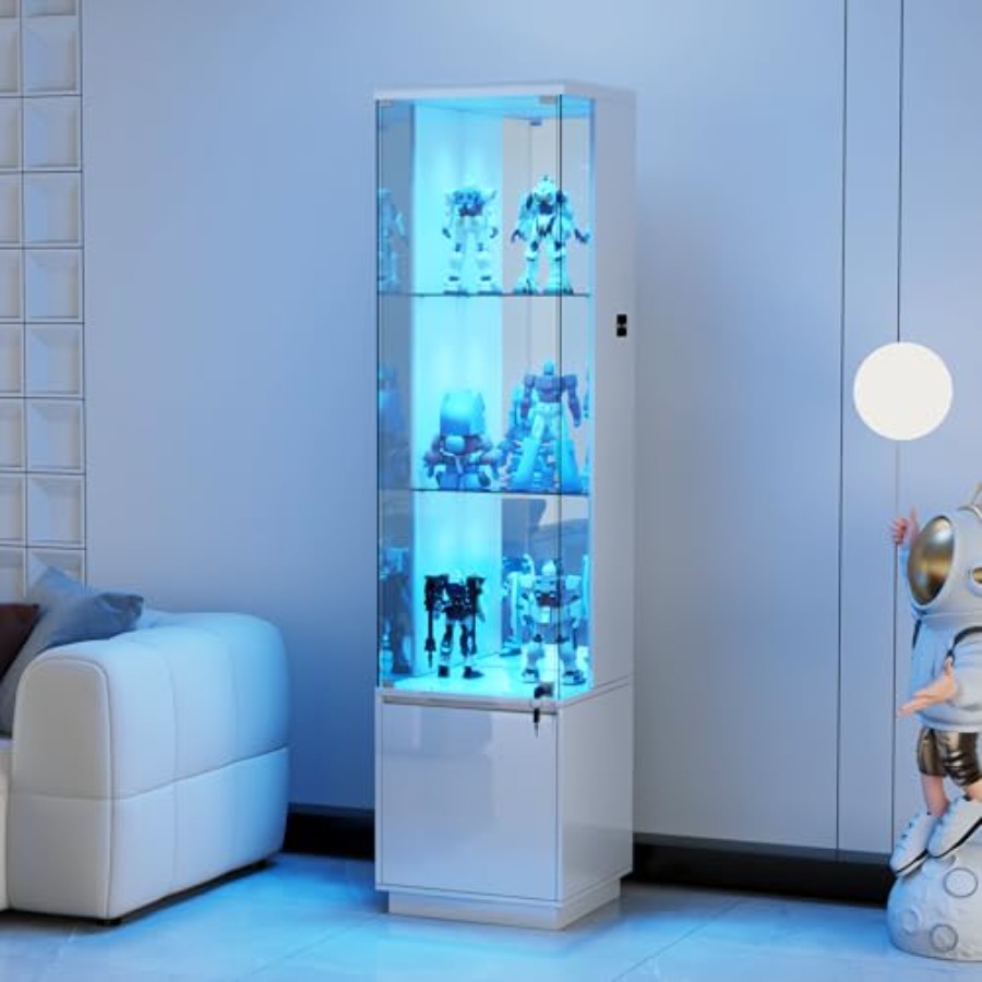 Glass Cabinet Display - Lemari Pajangan Sudut untuk Ruang Tamu,