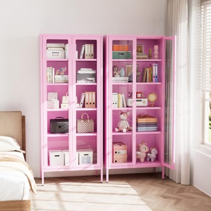 Glass Cabinet Display - Lemari Pajang Kaca 5 Tingkat untuk