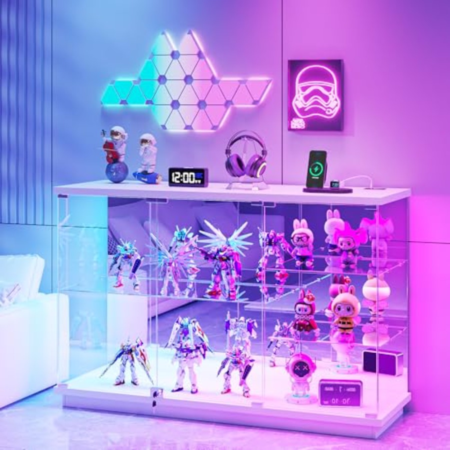 Glass Cabinet Display - Lemari Pajangan Kaca RGB dengan Kunci