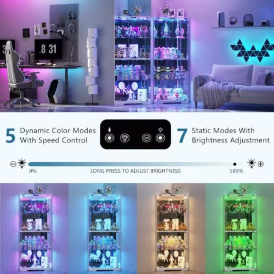 Lemari Pajangan Sudut Tinggi 6 - Glass Cabinet Display ulasan dan harga