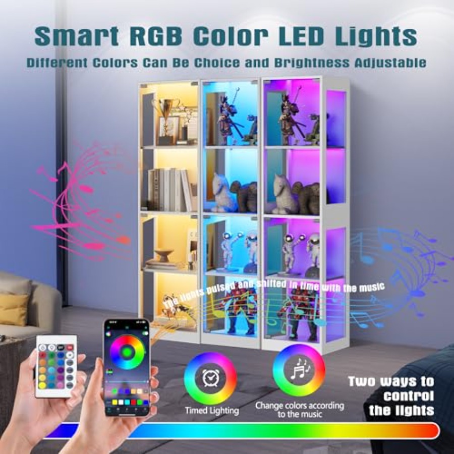 Lemari pajangan kaca dengan la - Glass Cabinet Display ulasan dan harga