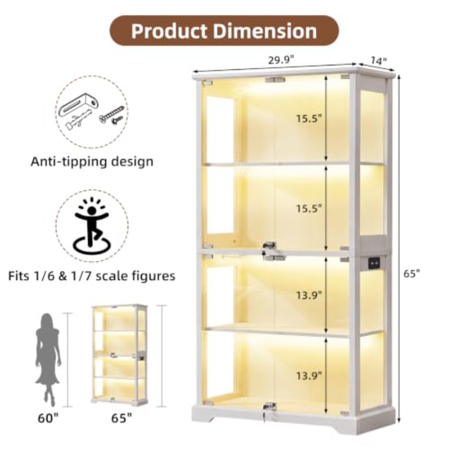 Lemari Pajangan Kaca Gaya Farm - Glass Cabinet Display ulasan dan harga