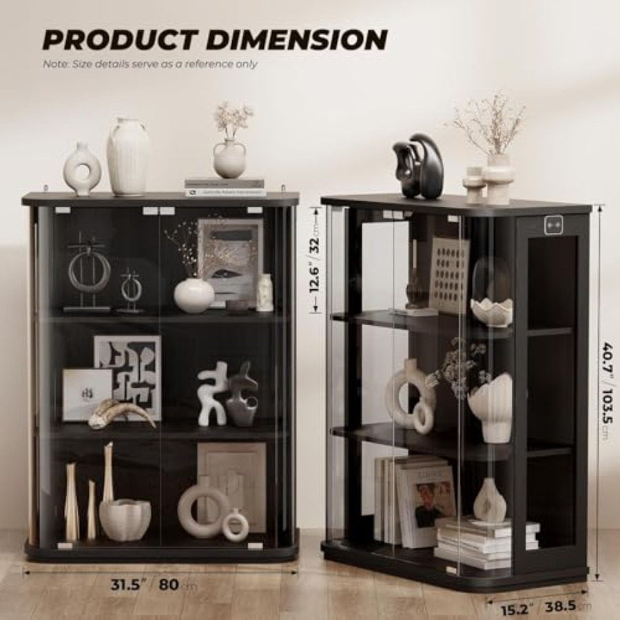 Lemari Pajangan 3 Tingkat Berb - Glass Cabinet Display ulasan dan harga