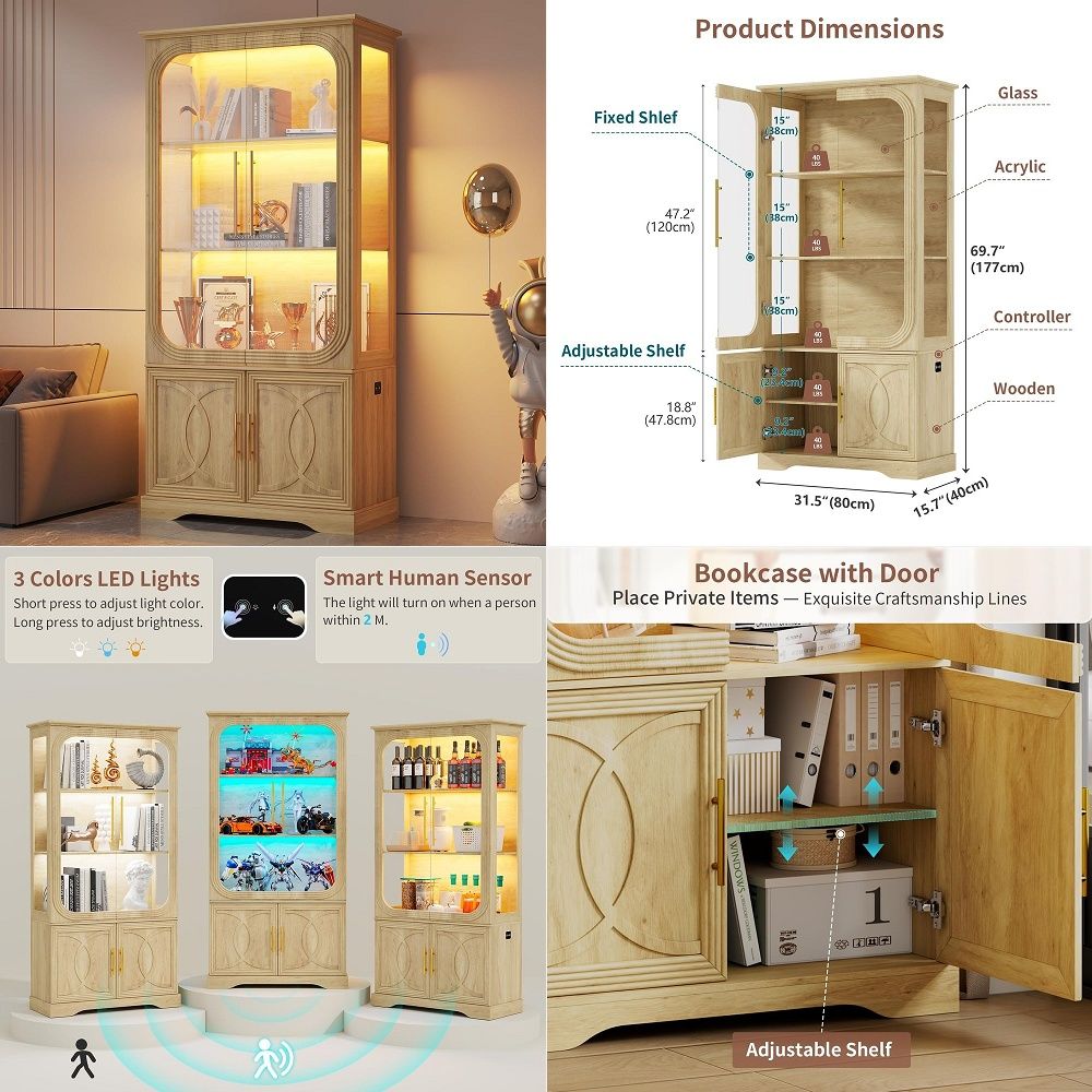 Lemari Pajangan dengan Pintu K - Glass Cabinet Display ulasan dan harga