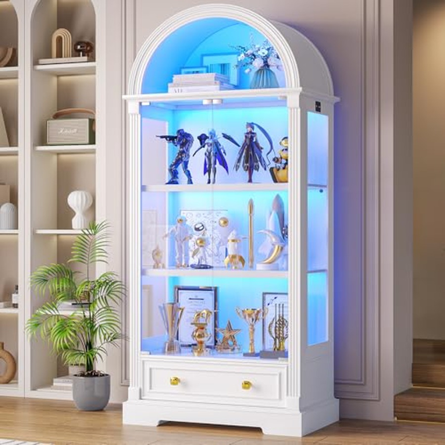 Lemari pajangan melengkung unt - Glass Cabinet Display ulasan dan harga