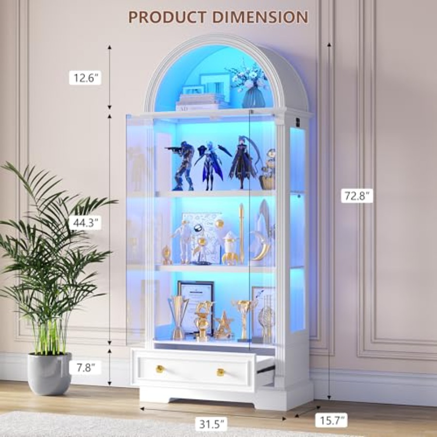 Lemari pajangan melengkung unt - Glass Cabinet Display ulasan dan harga