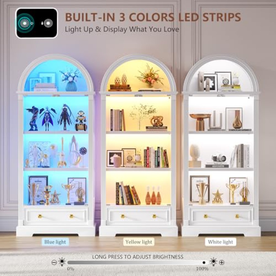 Lemari pajangan melengkung unt - Glass Cabinet Display ulasan dan harga