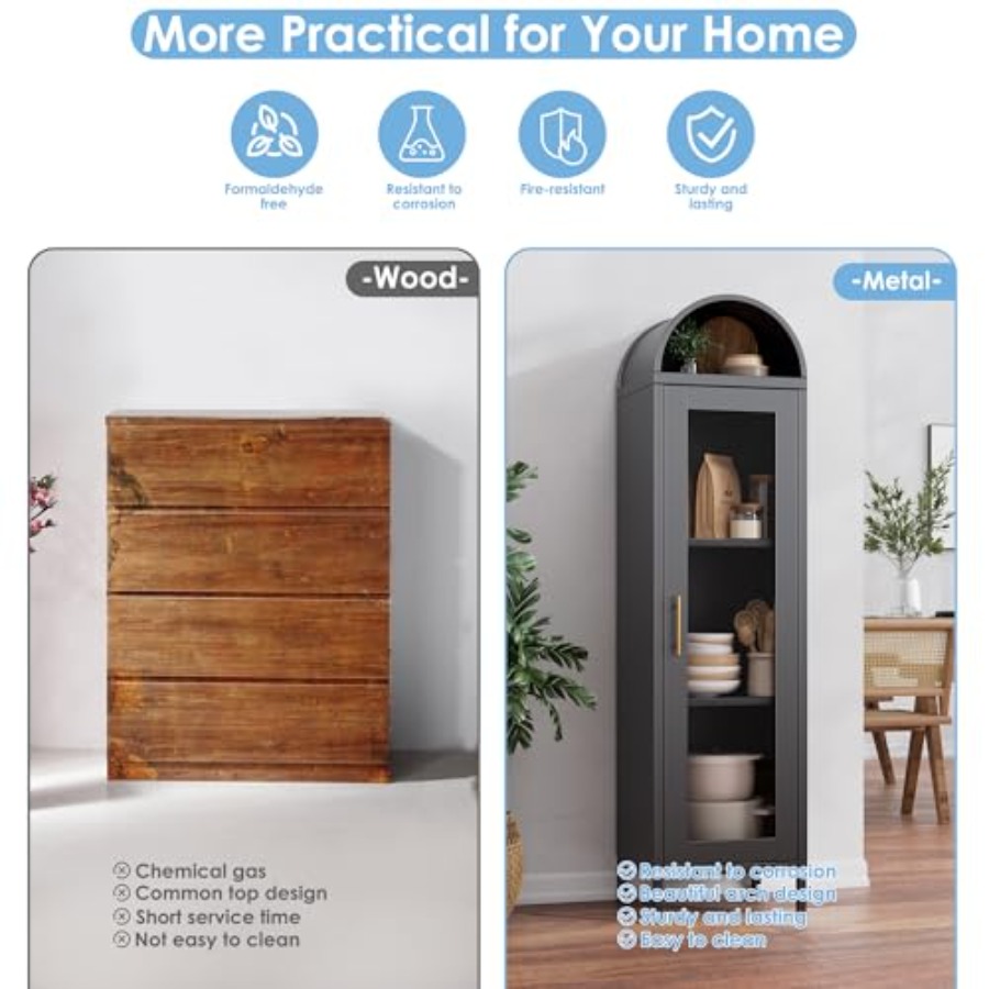 Lemari Pajangan Berbentuk Leng - Glass Cabinet Display ulasan dan harga