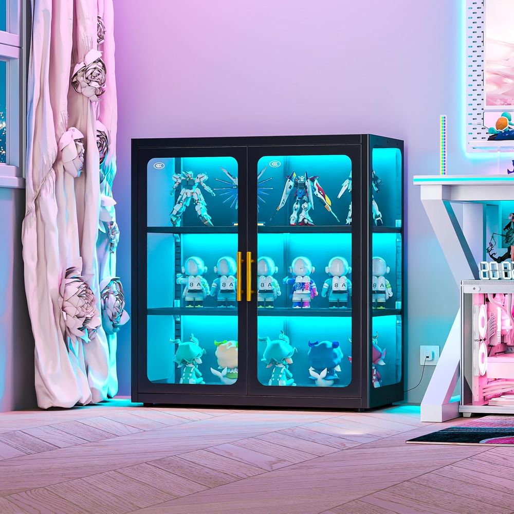 Lemari Pajang Kaca Tinggi 34 d - Glass Cabinet Display ulasan dan harga