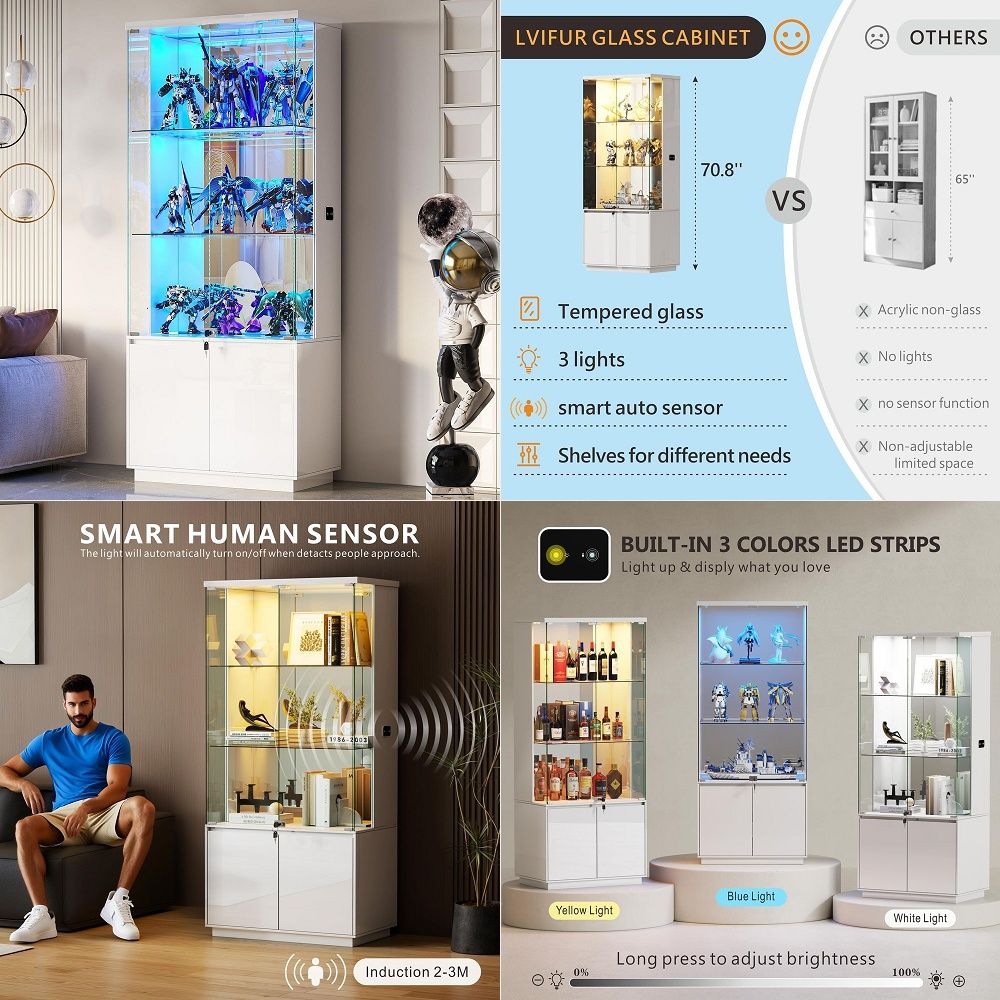Lemari Pajangan Tinggi 71 deng - Glass Cabinet Display ulasan dan harga